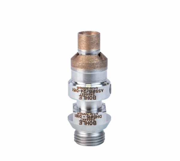 Industrial diamond hollow drill with countersink ring