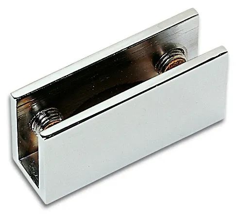 Glass shelf support angular made of brass profile