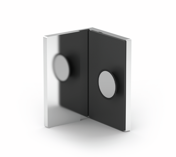 Angle connector Madrid FM, glass-wall 90°, inwards