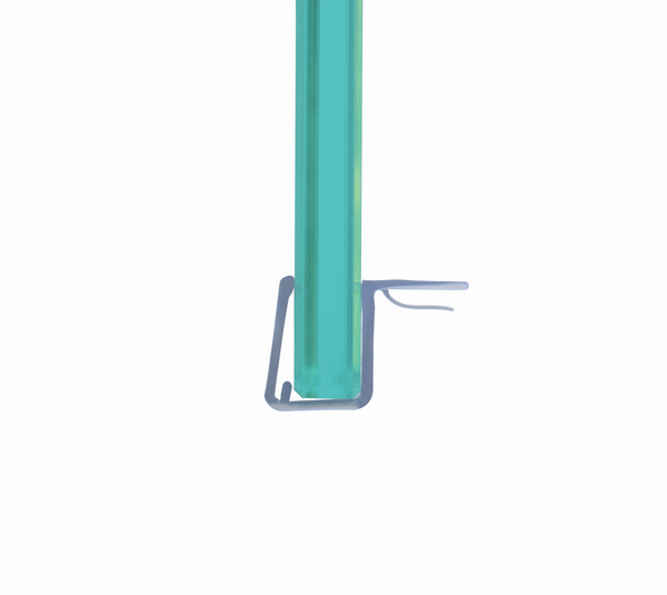 Shower door seal with 90° corner stop
