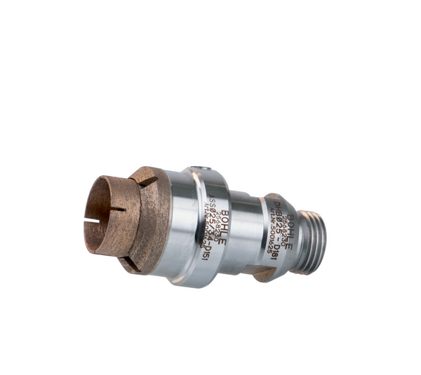Industrial diamond hollow drill with countersink ring