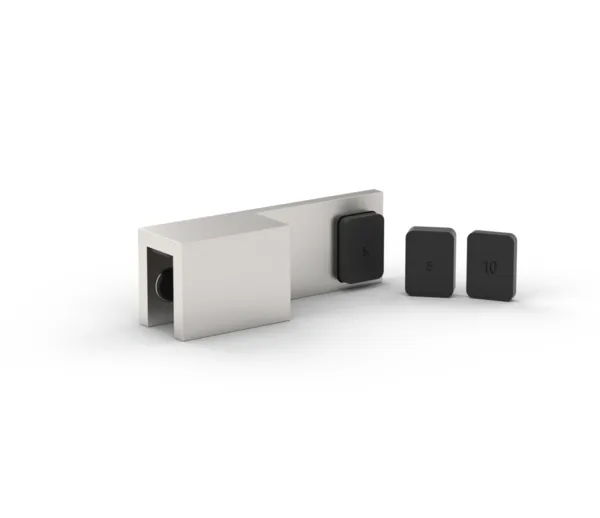 Door stop for retrofitting, glass-glass 180°