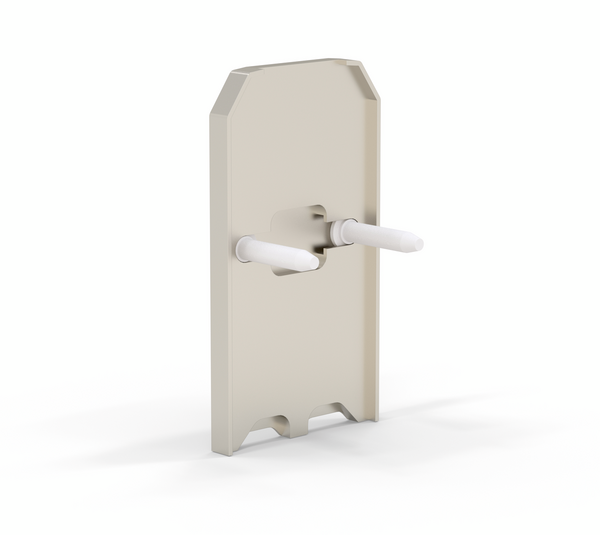 VetroMount® Slim end cap for U-shaped floor profile, with impact protection