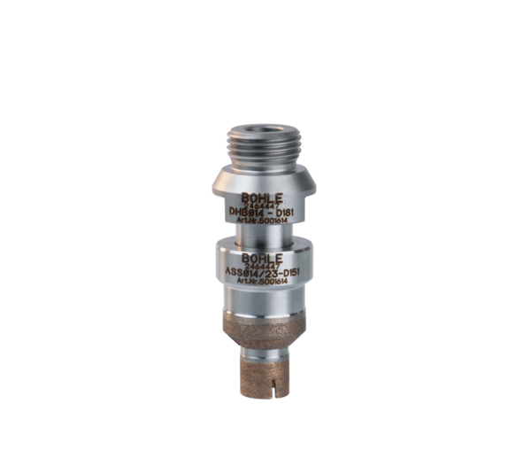 Industrial diamond hollow drill with countersink ring