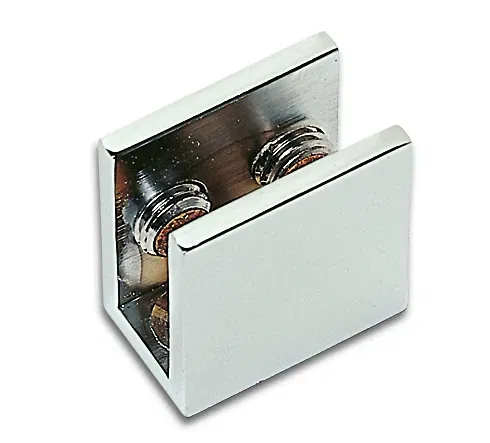 Glass shelf support angular made of brass profile