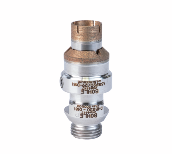 Industrial diamond hollow drill with countersink ring