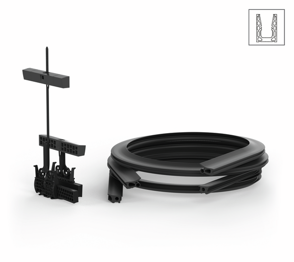 VetroMount® Heavy Duty Montage-Set, ohne Abdeckprofil