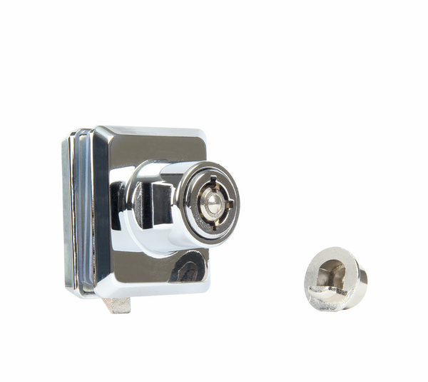 Glass door lock with latch bolt