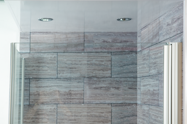 Aqua shower door hinge, glass-wall 90°