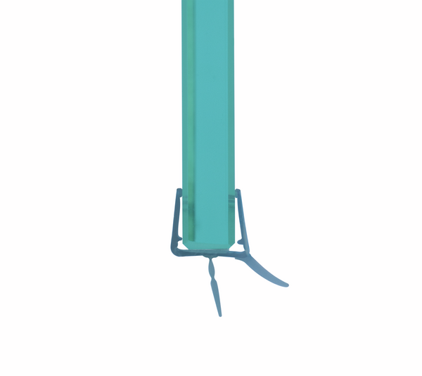 Shower door seal with lower sealing lip and water deflector