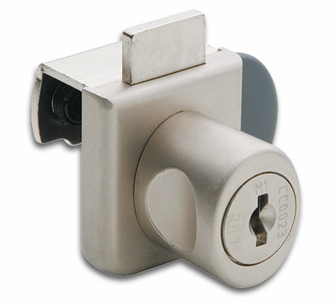 Glass door lock clamped