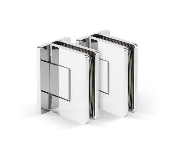 Santos HD shower door hinge, glass-wall 90°