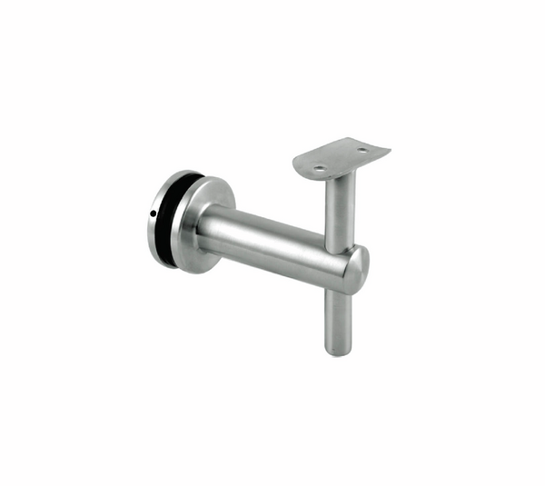 Supporto per corrimano regolabile in altezza, per ø 42,4 mm, montaggio su vetro
