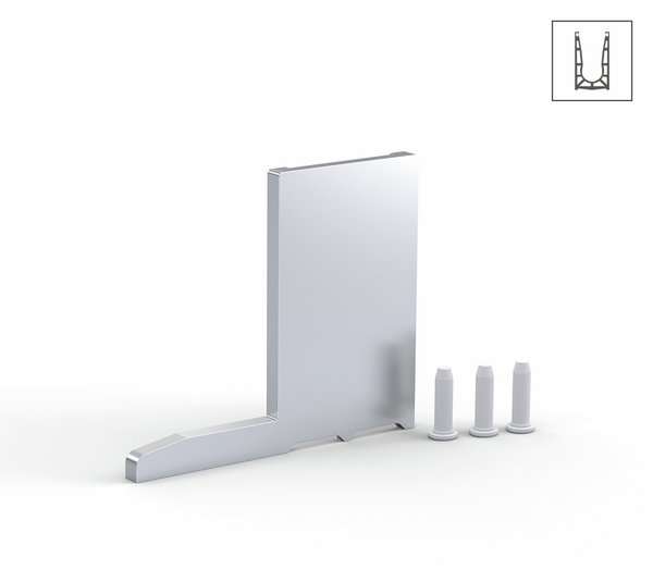 VetroMount® end cap for floor profile F