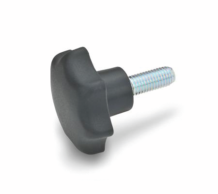 Star grip screw Ø 32 mm, M 6 thread, thread length 35 mm