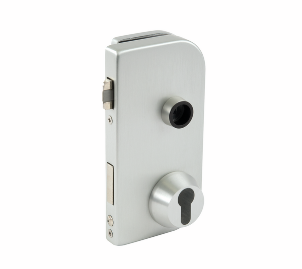 Olis glass door lock, profile cylinder with PZ rosette