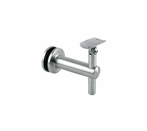 Handrail support adjustable, for ø 42.4 mm, glass mounting