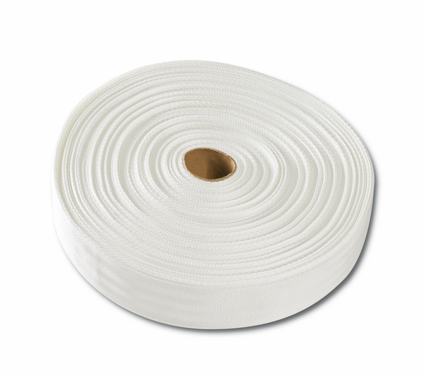 Webbing, white, Zig-Zag pattern, 50 mm x 50 m