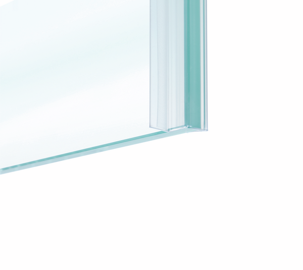 Shower door seal with 90° corner stop