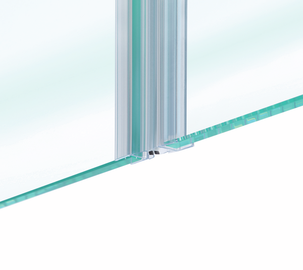 Shower door seal with magnet 180° for single-action doors