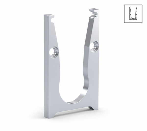 VetroMount® intermediate connector for drainage without cover profile