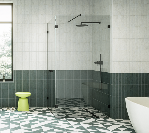 Shower door hinge Juna®, glass-wall 90°