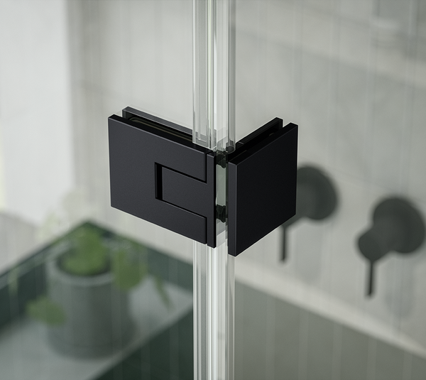 Shower door hinge Juna®, glass-wall 90°