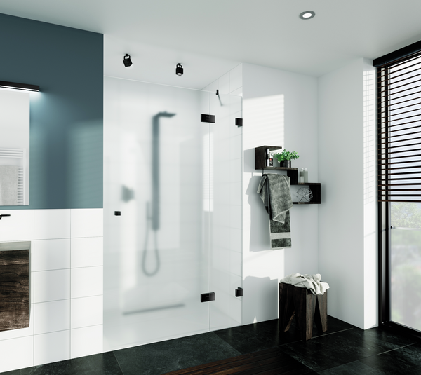 Shower door hinge Juna®, glass-wall 90° for saunas