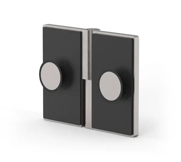 Conector angular FM ajustable, cristal/pared 45 -180°