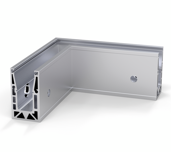 VetroMount® Slim external corner for U-profile